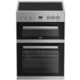 Beko EDC633S 60Cm Double Oven Electric Cooker With Ceramic Hob Silver