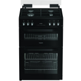 Hotpoint HDG6GDCB1 60cm Double Oven Gas Cooker Black