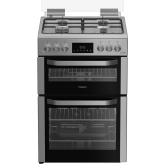 Hotpoint HDG6GDCX 60cm Double Oven Gas Cooker Stainless Steel