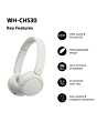 Sony WH-CH530W.CE7 Wireless Over Ear Headphones White