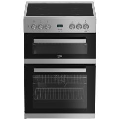 Beko EDC633S 60Cm Double Oven Electric Cooker With Ceramic Hob Silver