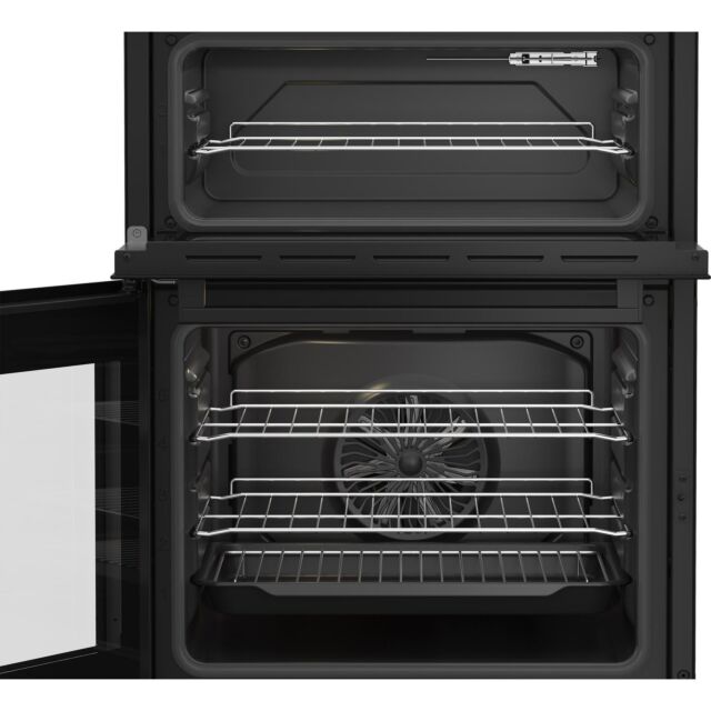 Beko EDC6731K 60cm Double Oven Electric Cooker with Vitroceramic Hob - Black