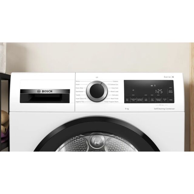 Bosch, Series 6 WQG24502GB 9kg Heat Pump Tumble Dryer - White