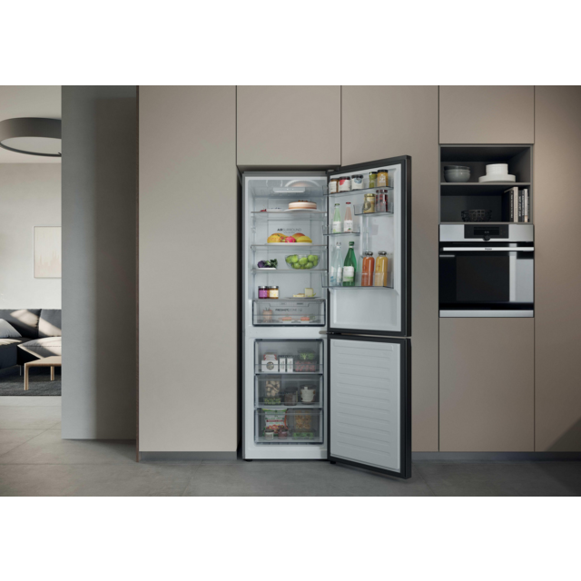 Haier HDPR3618DNPK 355L No Frost Fridge Freezer Stainless