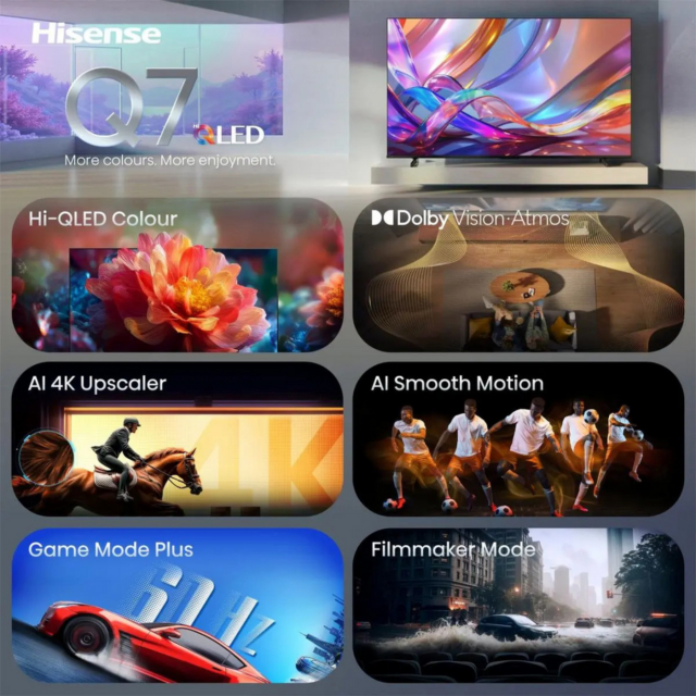 Hisense 50Q7STUK PRO Hi-QLED 144Hz 4K AI Smart TV