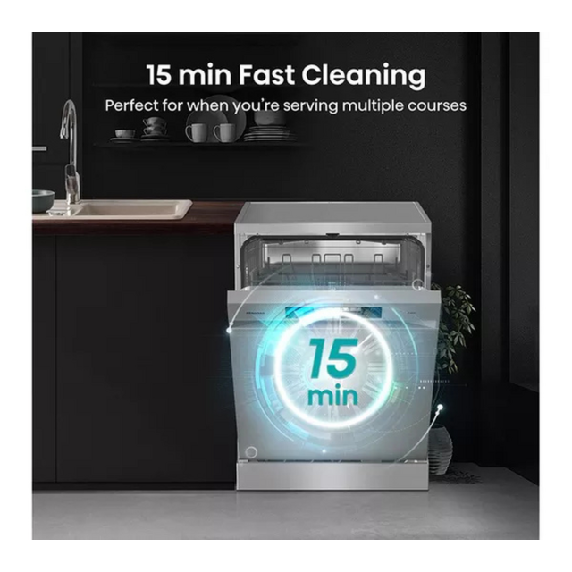 Hisense HS642D90XUK Dishwasher 14 Place Settings Steel