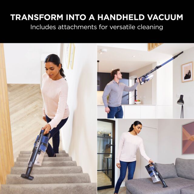 Shark IZ202UK Cordless Stick Vacuum Cleaner - 40 Minutes Run Time - Blue.