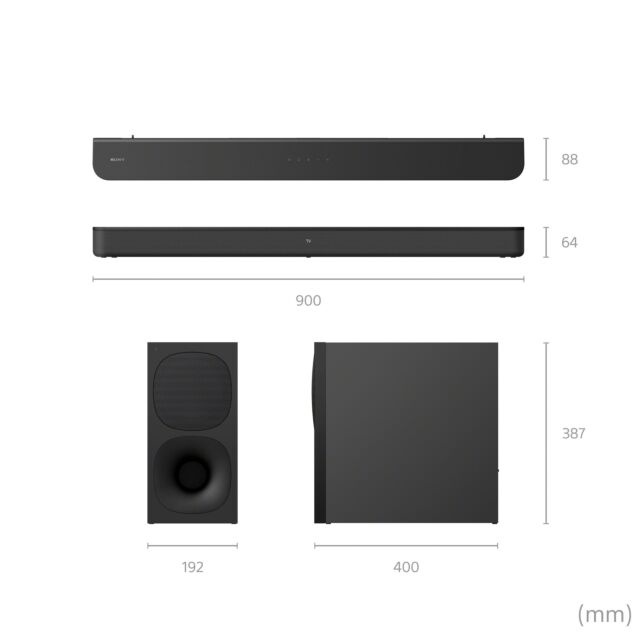 Sony HTSD40_CEK 2.1ch Dolby Digital Soundbar & Subwoofer - Black