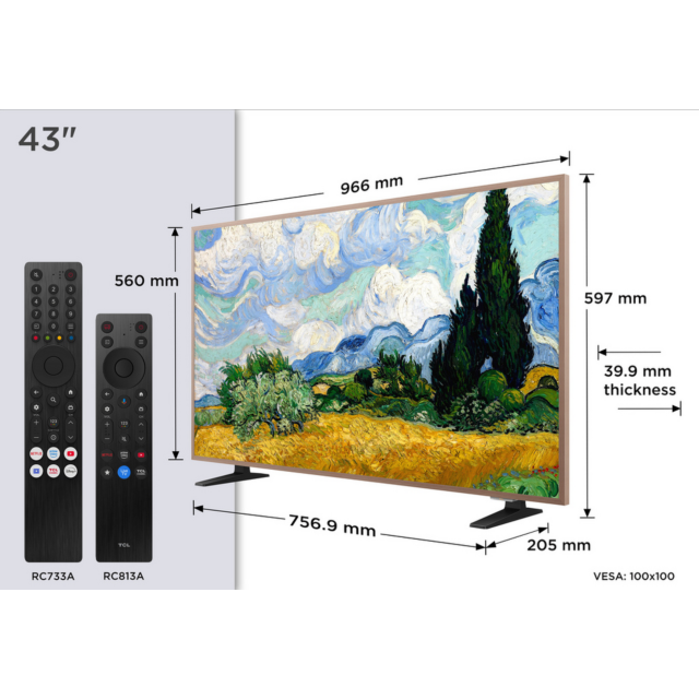 TCL 43A400 PRO-UK 43-inch 4K Ultra HD QLED TV