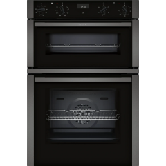 Neff U1ACE2HG0B 59.4Cm Built In Electric Double Oven - Black With Graphite Trim