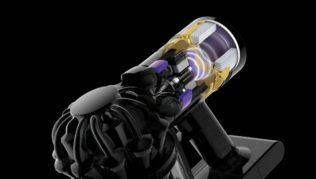 Dyson V8 vacuum is acoustically controlled.